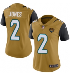 Women's Nike Jacksonville Jaguars #2 Landry Jones Limited Gold Rush Vapor Untouchable NFL Jersey
