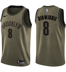 Men's Nike Brooklyn Nets #8 Spencer Dinwiddie Swingman Green Salute to Service NBA Jersey