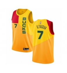 Women's Milwaukee Bucks #7 Ersan Ilyasova Swingman Yellow Basketball Jersey - City Edition