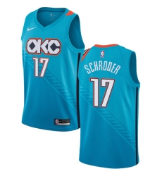 Men's Nike Oklahoma City Thunder #17 Dennis Schroder Swingman Turquoise NBA Jersey - City Edition