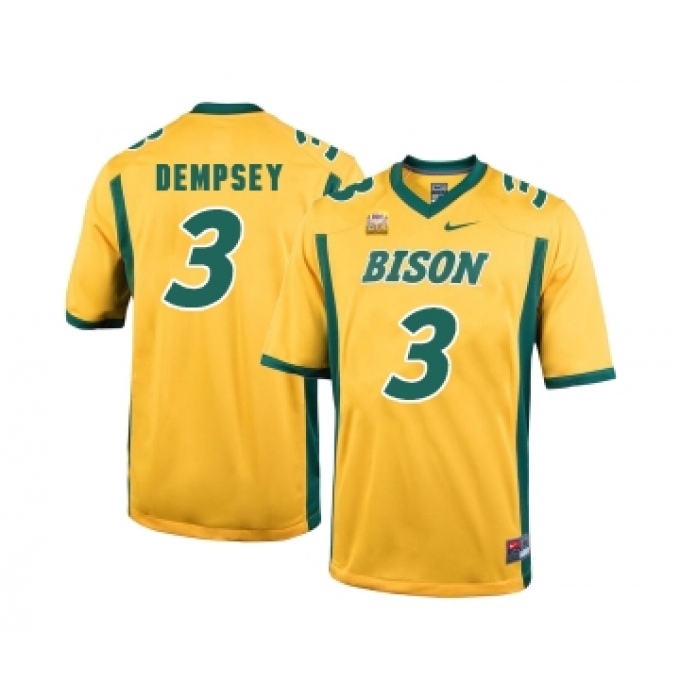 North Dakota State Bison 3 Tre Dempsey Gold College Football Jersey