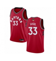 Youth Toronto Raptors #33 Marc Gasol Swingman Red 2019 Basketball Finals Bound Jersey - Icon Edition