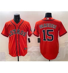 Men's Houston Astros #15 Isaac Paredes Orange Cool Base Stitched Baseball Jersey