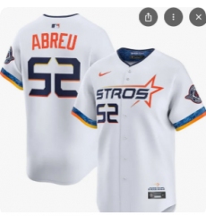Men's Houston Astros #52 Abreu Nike White Home Replica Jersey