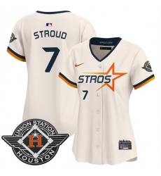 Women's Houston Astros #7 C.J. Stroud Cream 2025 City Connect Limited Stitched Baseball Jersey(Run Small)