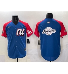 Men's National League Los Angeles Dodgers Team Big Logo Blue Red Alternate 2025 All-Star Edition Limited Stitched Baseball Jersey
