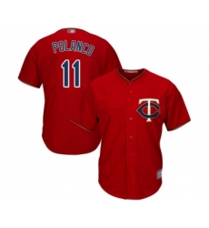 Youth Minnesota Twins #11 Jorge Polanco Replica Scarlet Alternate Cool Base Baseball Jersey