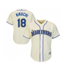 Men's Seattle Mariners #18 Yusei Kikuchi Replica Cream Alternate Cool Base Baseball Jersey