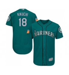 Men's Seattle Mariners #18 Yusei Kikuchi Teal Green Alternate Flex Base Authentic Collection Baseball Jersey