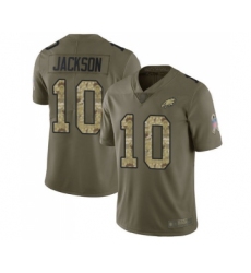 Men's Philadelphia Eagles #10 DeSean Jackson Limited Olive Camo 2017 Salute to Service Football Jersey
