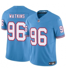 Men's Tennessee Titans #96 Carlos Watkins Blue 2025 F.U.S.E. Throwback Vapor Limited Football Stitched Jersey