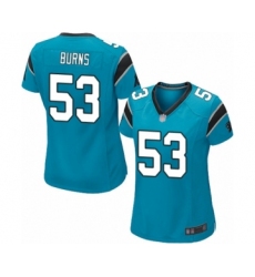 Women's Carolina Panthers #53 Brian Burns Game Blue Alternate Football Jersey