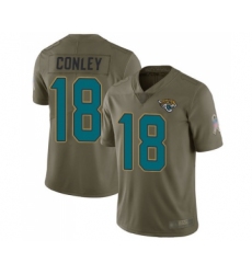 Men's Jacksonville Jaguars #18 Chris Conley Limited Olive 2017 Salute to Service Football Jersey