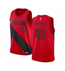 Men's Portland Trail Blazers #43 Anthony Tolliver Swingman Red Basketball Jersey Statement Edition