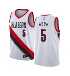 Youth Portland Trail Blazers #5 Rodney Hood Swingman White Basketball Jersey - Association Edition