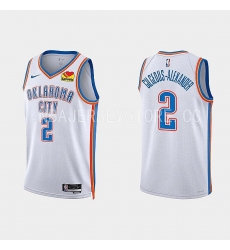 Men's Oklahoma City Thunder #2 Shai Gilgeous-Alexander Association Edition White Jersey
