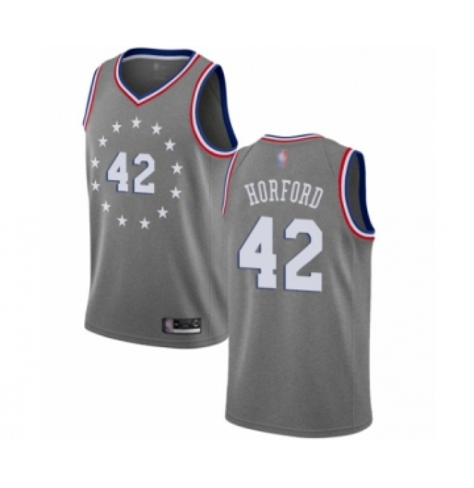 Men's Philadelphia 76ers #42 Al Horford Swingman Gray Basketball Jersey - City Edition