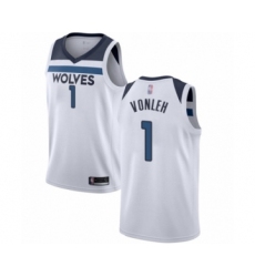 Men's Minnesota Timberwolves #1 Noah Vonleh White Swingman Jersey - Earned Edition
