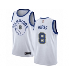 Youth Golden State Warriors #8 Alec Burks Authentic White Hardwood Classics Basketball Jersey