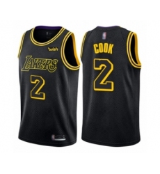Youth Los Angeles Lakers #2 Quinn Cook Swingman Black Basketball Jersey - City Edition