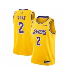 Youth Los Angeles Lakers #2 Quinn Cook Swingman Gold Basketball Jersey - Icon Edition