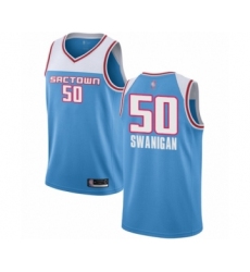 Women's Sacramento Kings #50 Caleb Swanigan Swingman Blue Basketball Jersey - 2018-19 City Edition