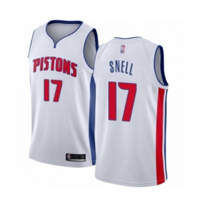 Men's Detroit Pistons #17 Tony Snell Authentic White Basketball Jersey - Association Edition