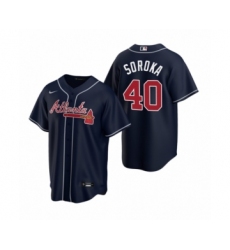 Men's Atlanta Braves #40 Mike Soroka Nike Navy 2020 Replica Alternate Jersey