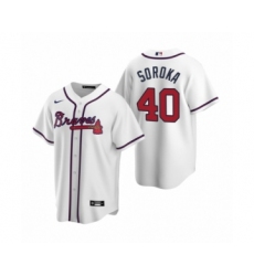 Men's Atlanta Braves #40 Mike Soroka Nike White 2020 Replica Home Jersey