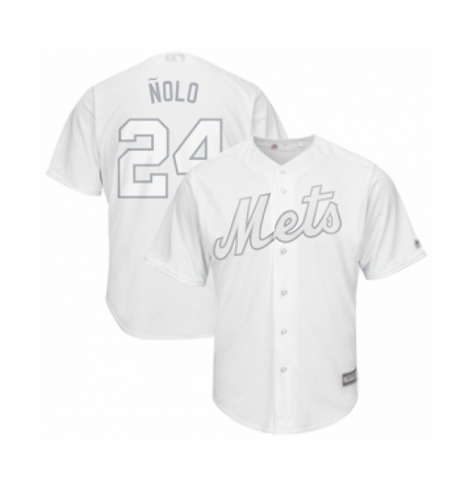 Men's New York Mets #24 Robinson Cano  Nolo  Authentic White 2019 Players Weekend Baseball Jersey