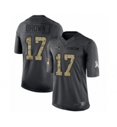 Youth New England Patriots #17 Antonio Brown Limited Black 2016 Salute to Service Football Jersey