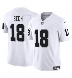 Men's Las Vegas Raiders #18 Jack Bech White 2025 Draft F.U.S.E. Vapor Untouchable Football Stitched Jersey