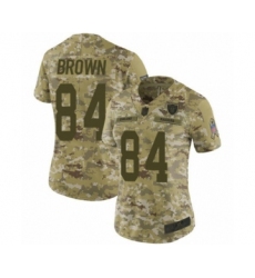Women's Oakland Raiders #84 Antonio Brown Limited Camo 2018 Salute to Service Football Jersey