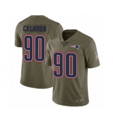 Men's New England Patriots #90 Shilique Calhoun Limited Olive 2017 Salute to Service Football Jersey