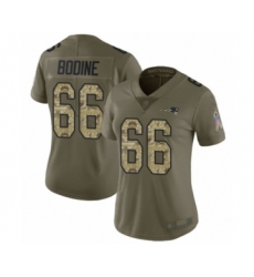 Women's New England Patriots #66 Russell Bodine Limited Olive Camo 2017 Salute to Service Football Jersey