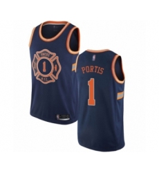 Youth New York Knicks #1 Bobby Portis Swingman Navy Blue Basketball Jersey - City Edition