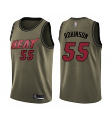Youth Miami Heat #55 Duncan Robinson Swingman Green Salute to Service Basketball Jersey