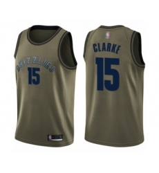Youth Memphis Grizzlies #15 Brandon Clarke Swingman Green Salute to Service Basketball Jersey