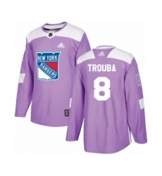 Youth New York Rangers #8 Jacob Trouba Authentic Purple Fights Cancer Practice Hockey Jersey