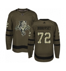 Youth Florida Panthers #72 Sergei Bobrovsky Authentic Green Salute to Service Hockey Jersey