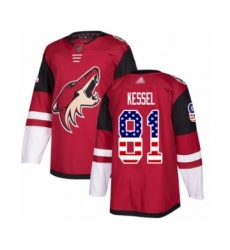 Men's Arizona Coyotes #81 Phil Kessel Authentic Red USA Flag Fashion Hockey Jersey