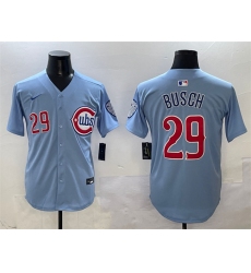 Men's Chicago Cubs #29 Michael Busch Blue 2024-25 2nd Alternate Limited Stitched Baseball Jersey