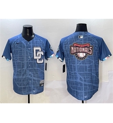Men's Washington Nationals Team Big Logo Blue 2025 City Connect Limited Stitched Baseball Jersey