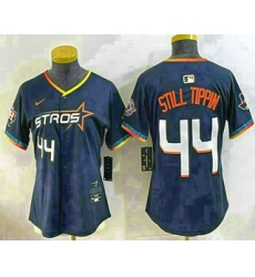 Women's Houston Astros #44 Yordan Alvarez Number Navy 2025 City Connect Limited Stitched Jersey