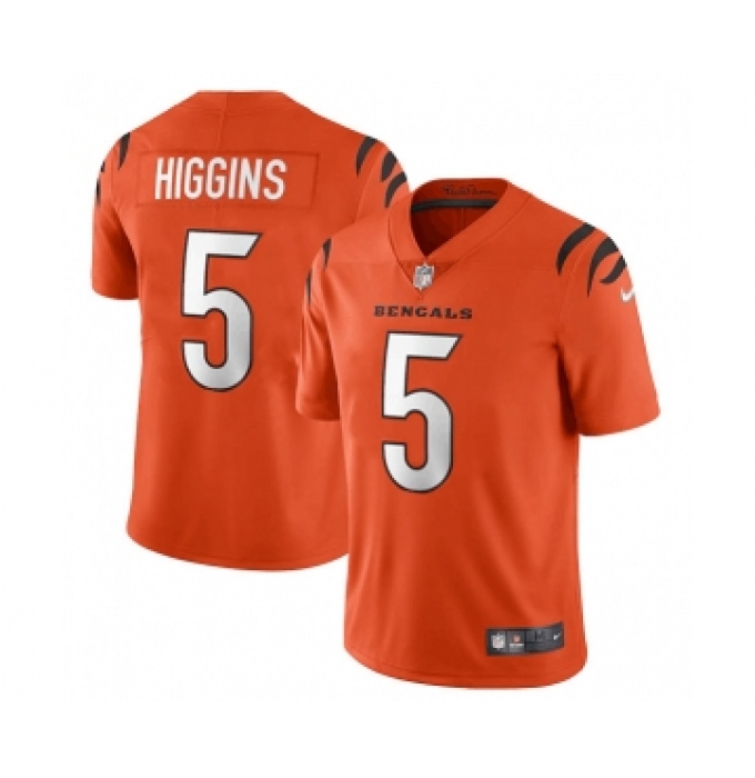 Men's Cincinnati Bengals #5 Tee Higgins Orange Vapor Untouchable Limited Stitched Jersey