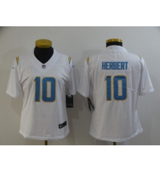 Women's Los Angeles Chargers #10 Justin Herbert White 2020 NFL Draft Vapor Limited Jersey
