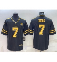 Men's Dallas Cowboys #7 Trevon Diggs Black Gold Edition With 1960 Patch Limited Stitched Football Jersey