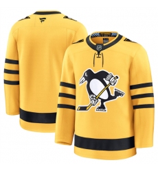 Men's Pittsburgh Penguins Blank Gold 2025 Alternate Stitched Hockey Jersey