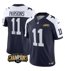 Men's Dallas Cowboys #11 Micah Parsons Navy White 2023 F.U.S.E. NFC East Champions Football Stitched Jersey