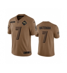 Men's Nike Baltimore Ravens #7 Rashod Bateman 2023 Brown Salute To Service Limited Football Stitched Jersey